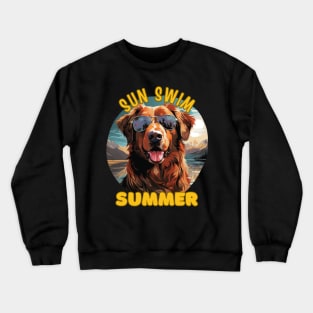 The Golden Retriever Dog's Vacation. Sun Swim Summer. Crewneck Sweatshirt